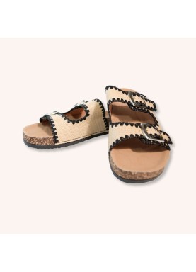 Sandale double boucle en liège