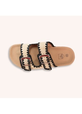 Sandale double boucle en liège