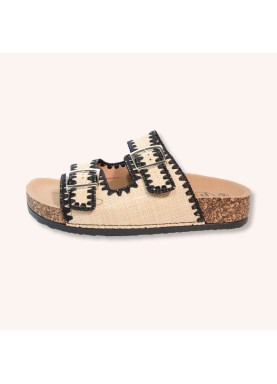 Sandale double boucle en liège