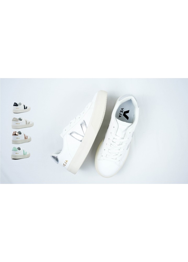 Baskets en cuir sans chrome VEJA campo