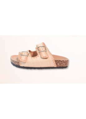 Sandale double boucle en liège