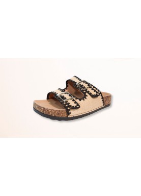Sandale double boucle en liège