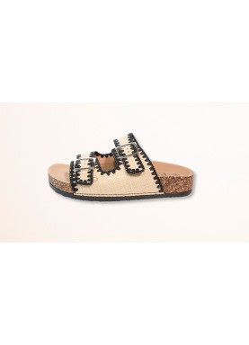 Sandale double boucle en liège