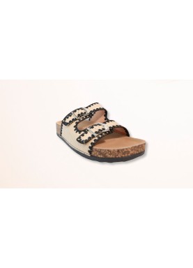 Sandale double boucle en liège