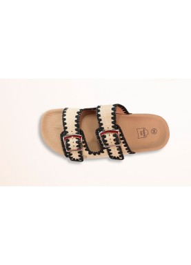 Sandale double boucle en liège