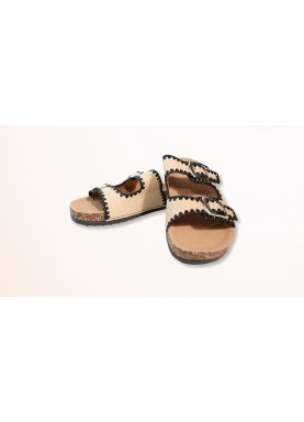 Sandale double boucle en liège