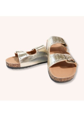 Sandale métallisée double...