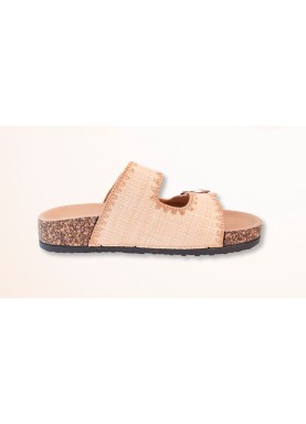 Sandale double boucle en liège