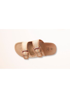 Sandale double boucle en liège