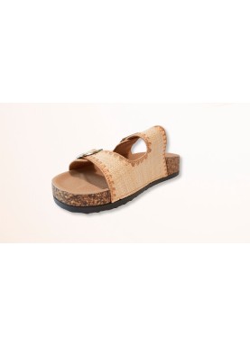 Sandale double boucle en liège
