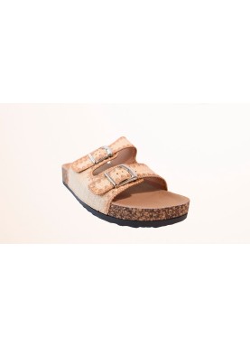 Sandale double boucle en liège
