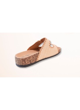 Sandale double boucle en liège